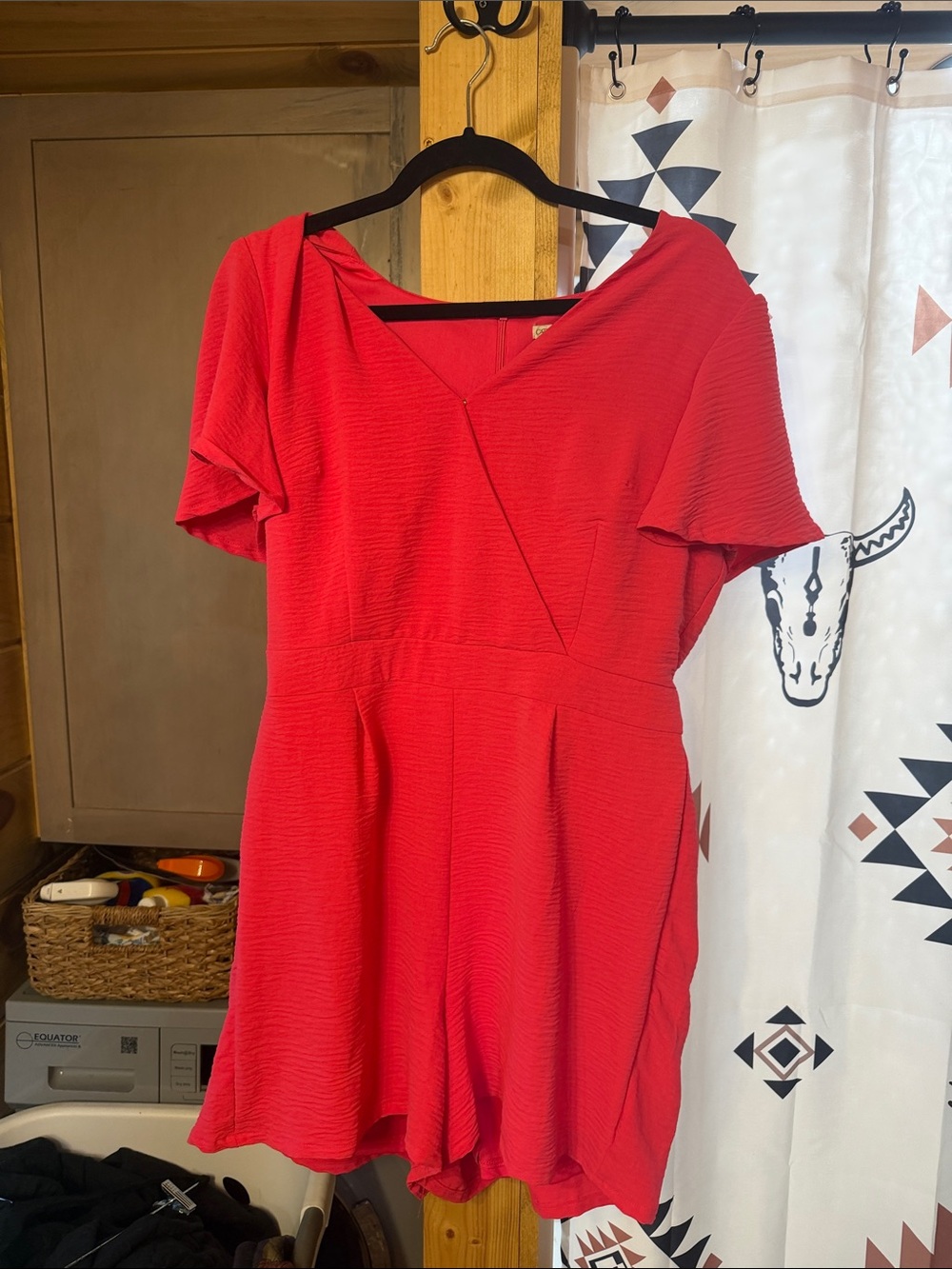Pink V-Neck Women's romper